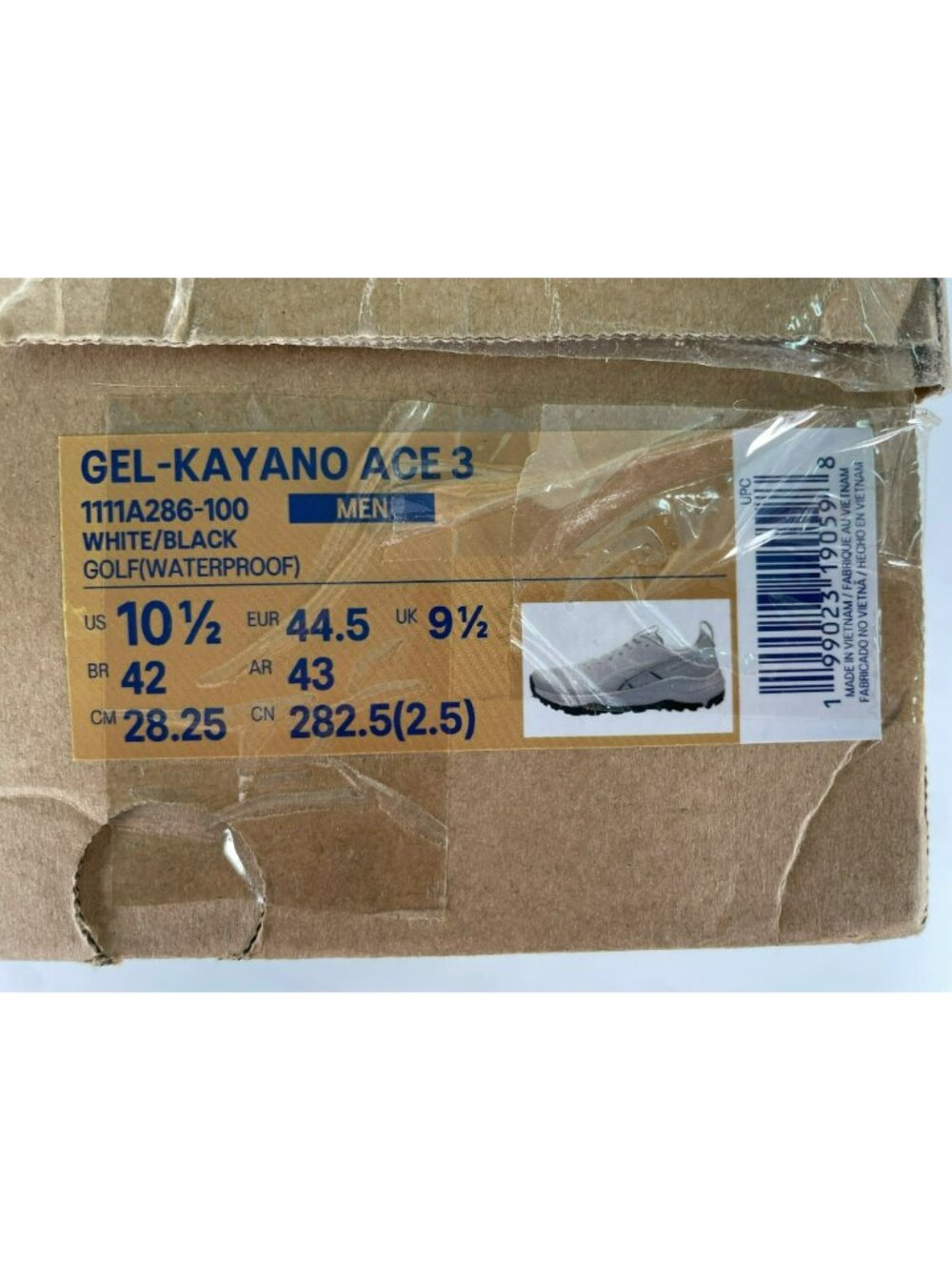 Asics Gel-Kayano Ace 3 Waterproof Golf Shoes White/Black Men's Size US 10.5 NEW - Picture 10 of 11